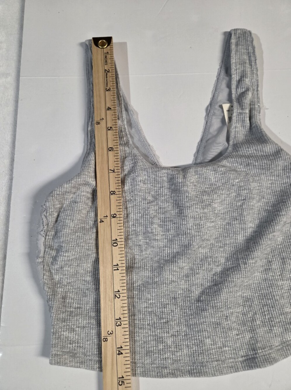 NWT aerie Gray Ribbed Cropped Tank - Picture 4 of 12